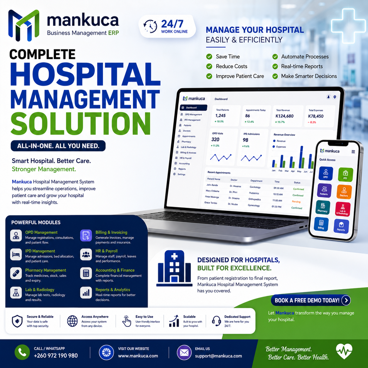 We provide Hospital Management system